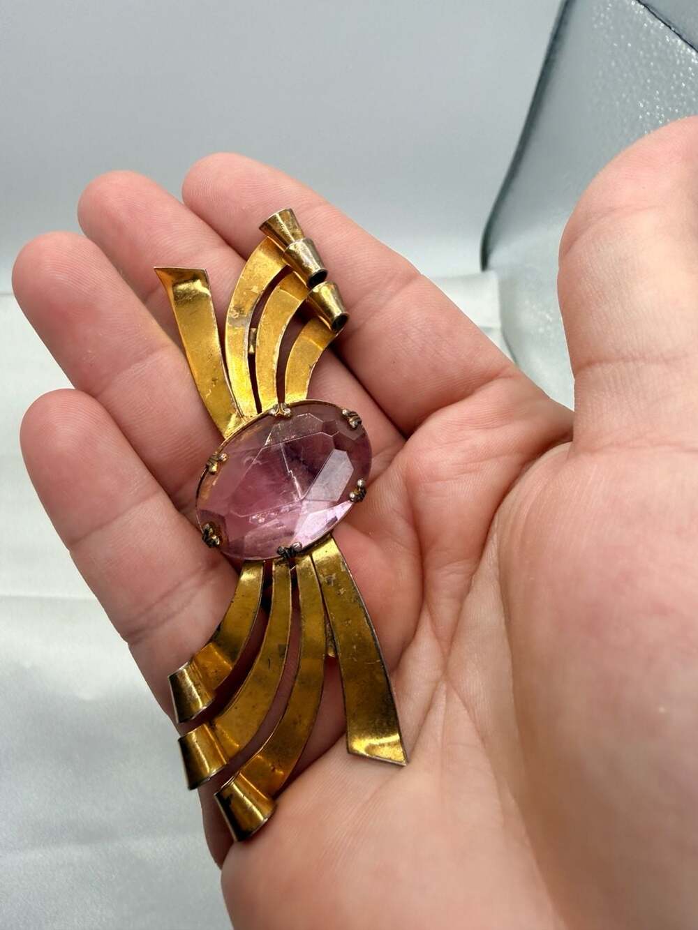 Sterling Craft By Coro Vintage Vermeil Bow Brooch